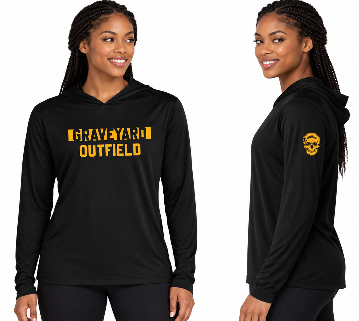 Graveyard Black/Gold Dri Fit Long Sleeve Hooded Shirt