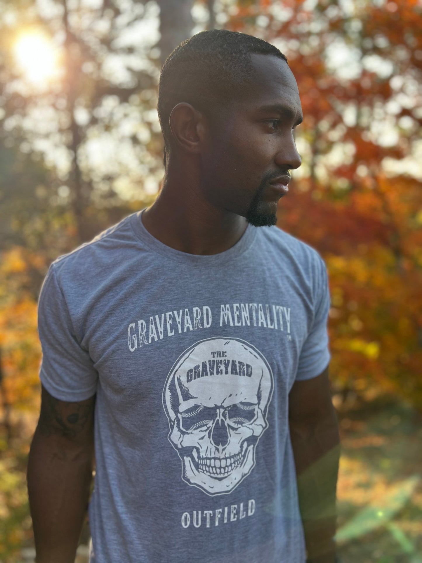 Graveyard Gray/White T Shirt