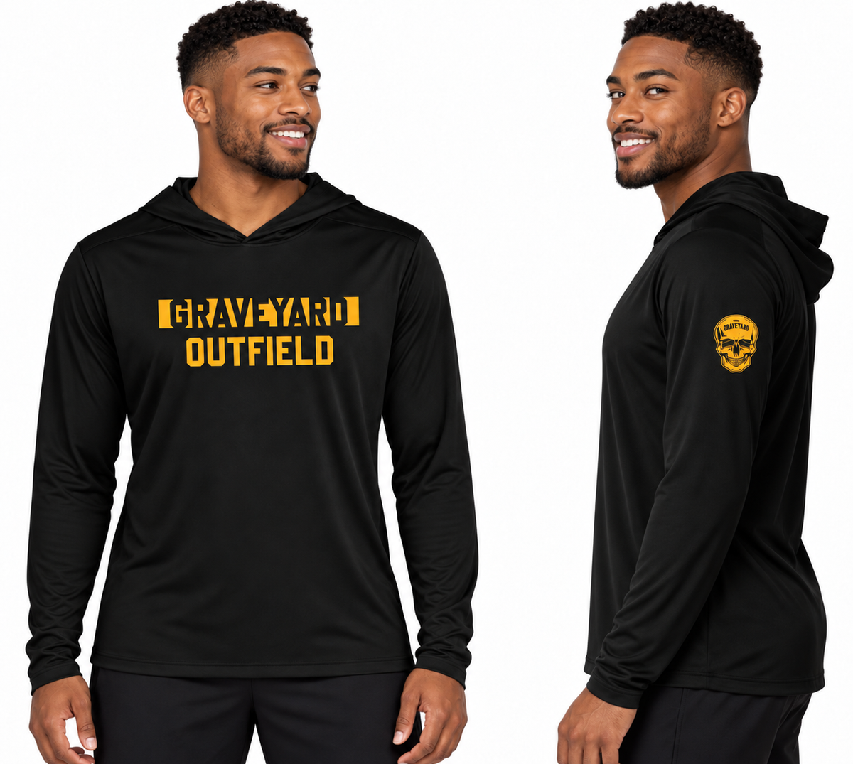 Graveyard Black/Gold Dri Fit Long Sleeve Hooded Shirt